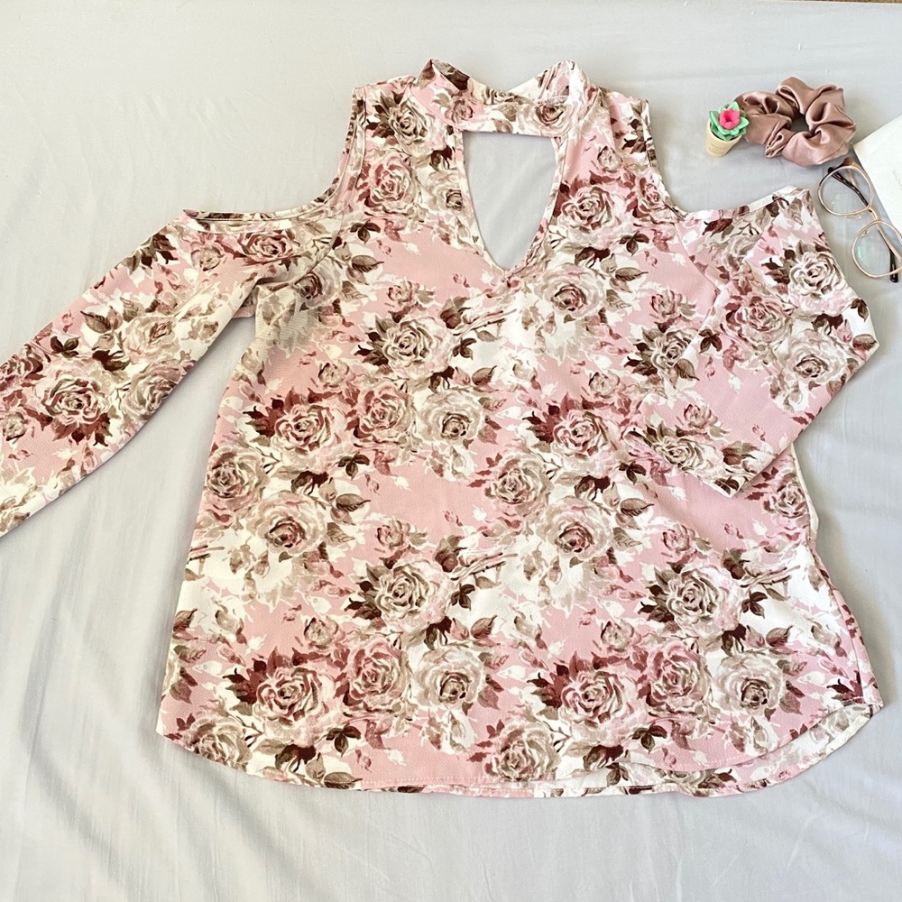 Floral Cold Shoulder Top